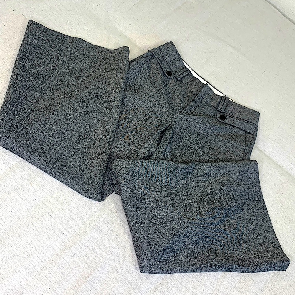 Banana Republic Wool Blend Tweed  Stretch Wide Leg Dress Trouser Pants Size 2P